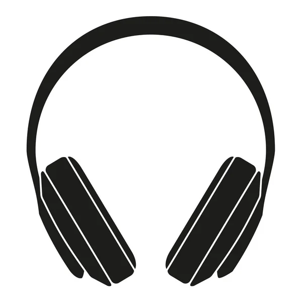 黒と白のヘッドフォン シルエット — ストックベクタ
