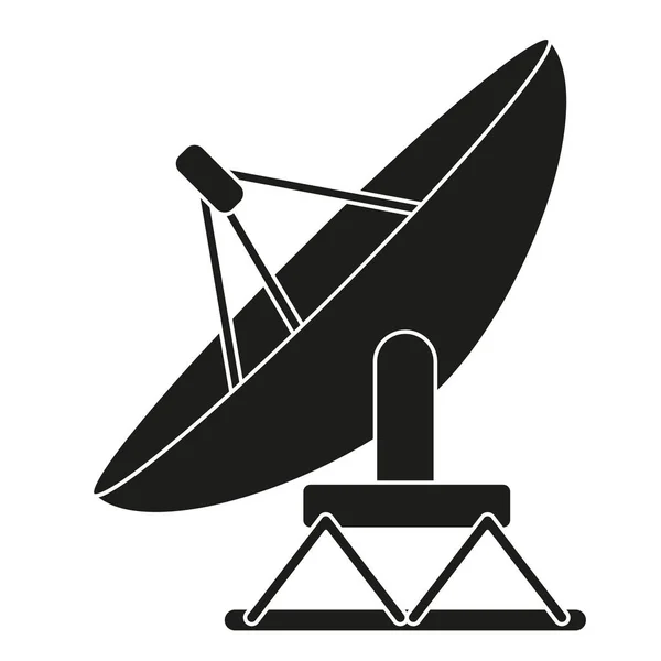 Svart och vitt satellit antena siluett — Stock vektor