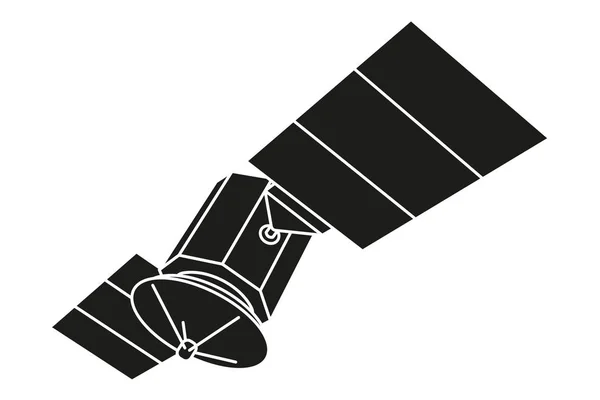 Silhouette satellite de communication noir et blanc — Image vectorielle