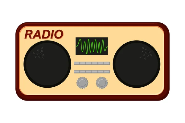 Warnanya kartun radio tua - Stok Vektor