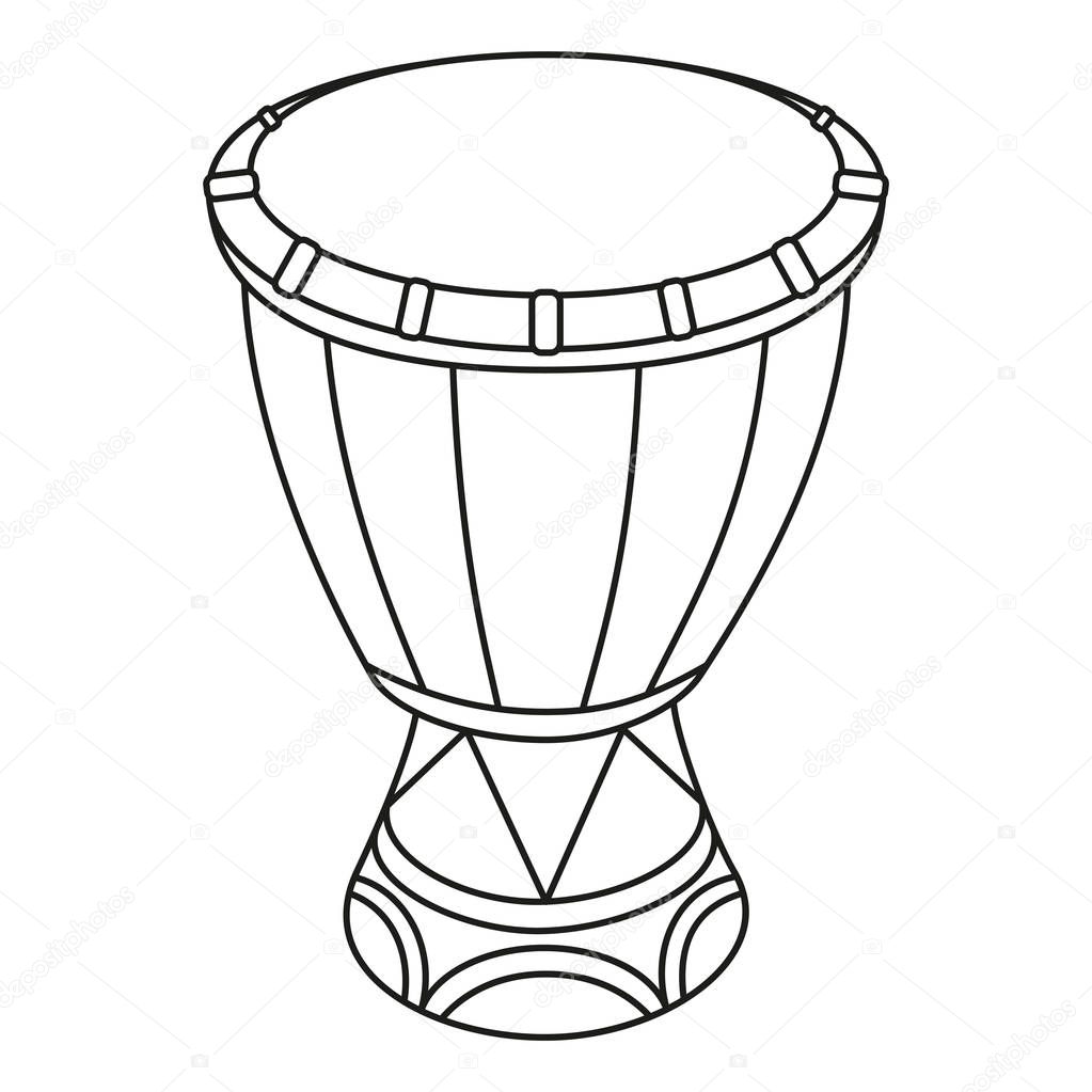 Line art black and white mexican drum