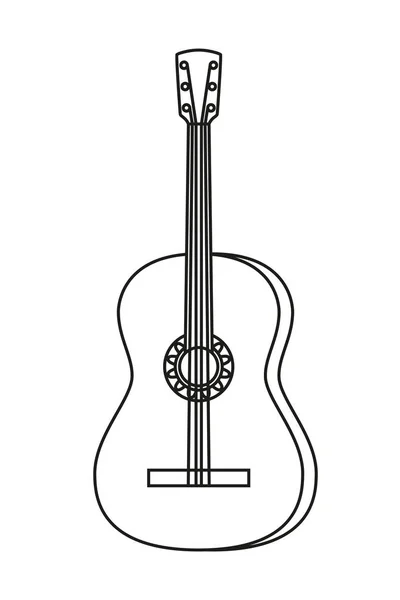 Guitarra acústica en blanco y negro — Archivo Imágenes Vectoriales