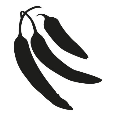 Siyah ve beyaz sıcak biber biber siluet.