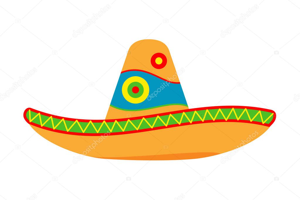 Colorful cartoon mexican hat.