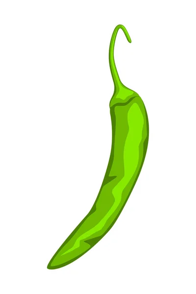 Cartoon green hot pepper. — Stock Vector