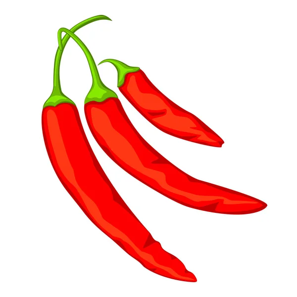 Desenhos animados quente vermelho pimenta ramo . —  Vetores de Stock