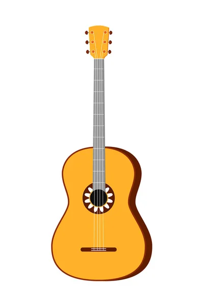 Барвиста мультяшна акустична гітара — стоковий вектор