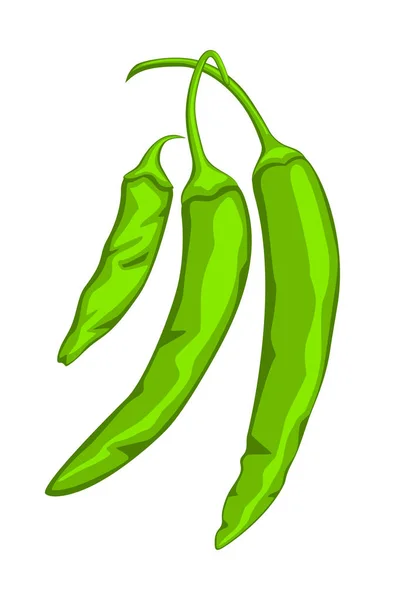 Desenhos animados verde ramo de pimenta quente . —  Vetores de Stock