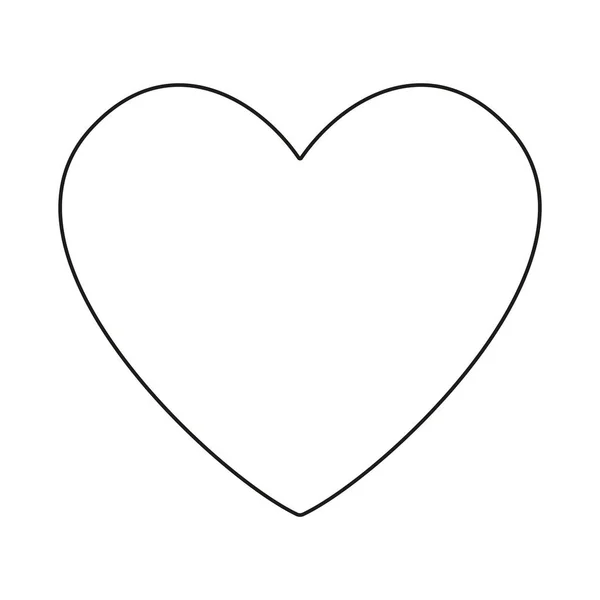 Line art fekete-fehér szív szimbólum — Stock Vector