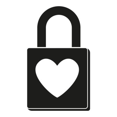 Siyah ve beyaz asma kilit siluet