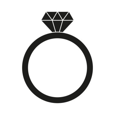 Siyah ve beyaz elmas yüzük siluet