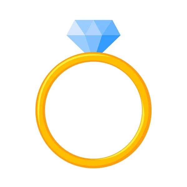Colorido anillo de diamantes de dibujos animados — Vector de stock