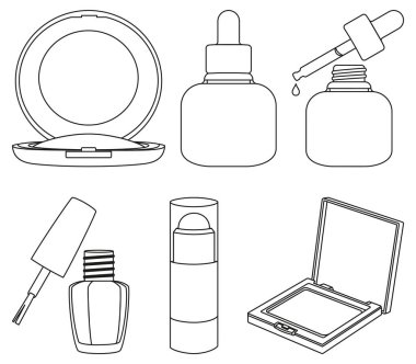 8 satır sanat siyah beyaz kozmetik öğeleri