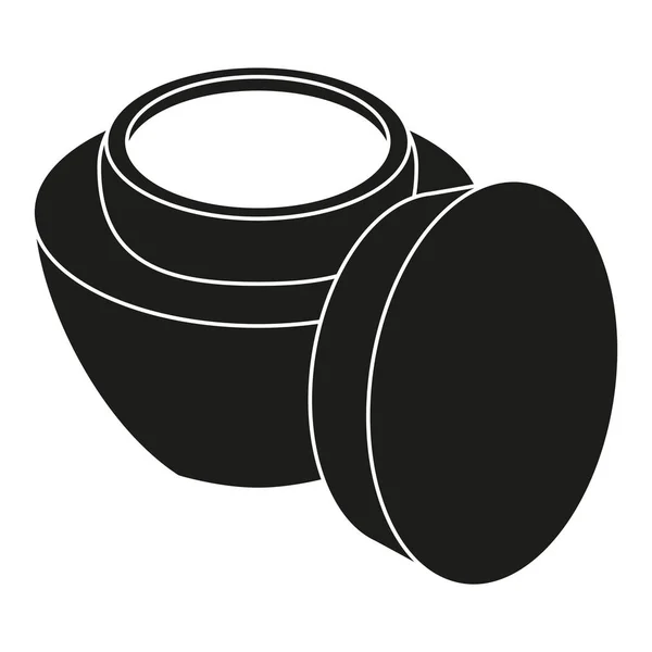 Silhouette bocal crème visage ouvert noir et blanc — Image vectorielle