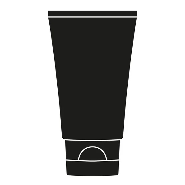 Zwart-wit hand crème tube silhouet — Stockvector