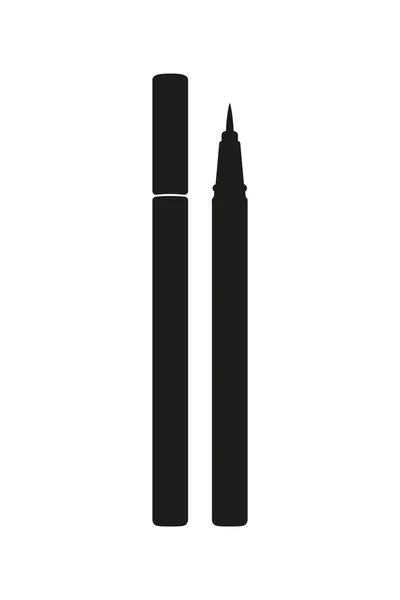 Silhouette de stylo eyeliner imperméable noir et blanc — Image vectorielle