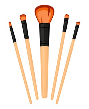 Renkli çizgi film makyaj fırça seti