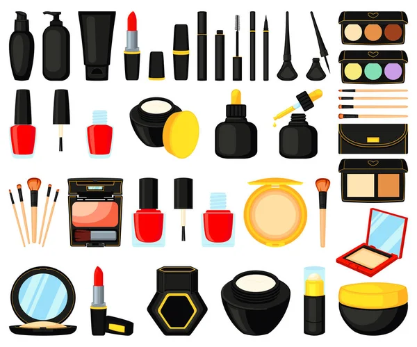 47 elementów kosmetyk kolorowy kreskówka — Wektor stockowy