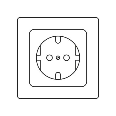 Sanat siyah ve beyaz F tipi elektrik soketine