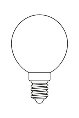 Hat sanat siyah ve beyaz ışık orb ampul