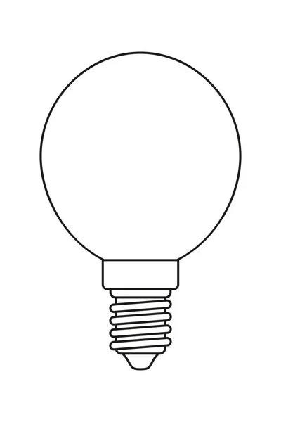 ライン アート黒と白の光球電球 — ストックベクタ