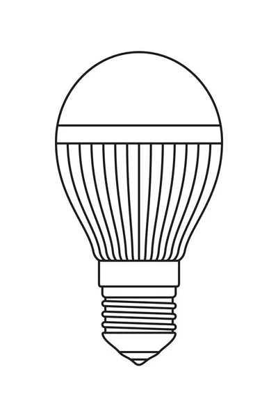 Línea de arte bombilla halógena en blanco y negro — Archivo Imágenes Vectoriales