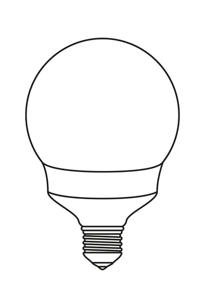 Line art black and white light orb lamp — Stock Vector