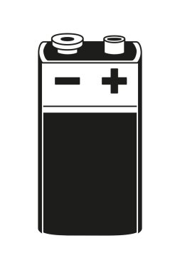 Black and white PP3 type battery clipart