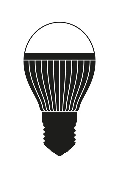 Black and white halogen light bulb — Stock Vector