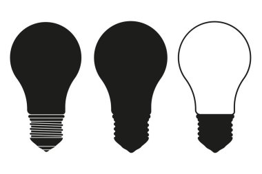 Siyah ve beyaz ışık ampul seti