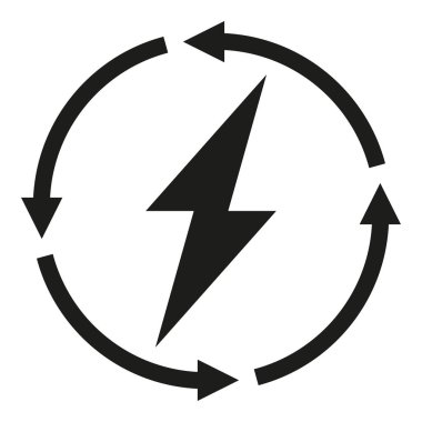 Siyah ve beyaz yenilenebilir enerji siluet