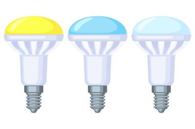 Renkli karikatür sıcak ve soğuk halojen ampul seti