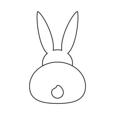 Çizgi sanat siyah ve beyaz tavşan geri