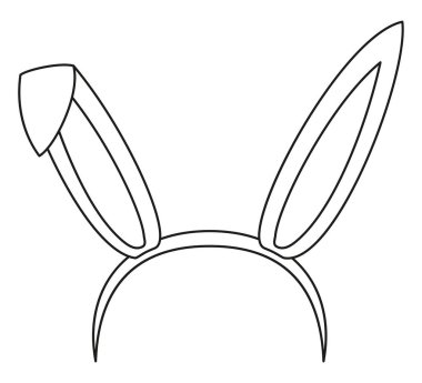 Çizgi sanat siyah ve beyaz tavşan parti kulakları
