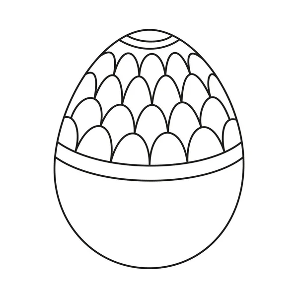 라인 아트 검정과 흰색 부활절 달걀 패턴 — 스톡 벡터