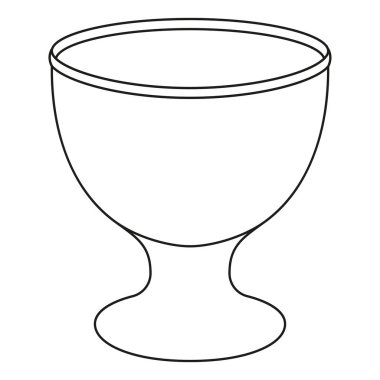 Çizgi sanat siyah ve beyaz boş yumurta bardağı