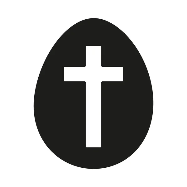 Silhouette d'oeuf de Pâques noir et blanc — Image vectorielle