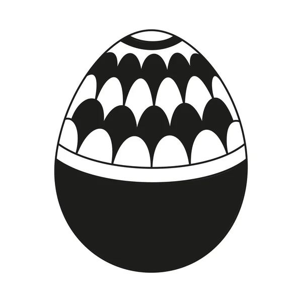 Huevo de Pascua blanco y negro con patrón — Vector de stock