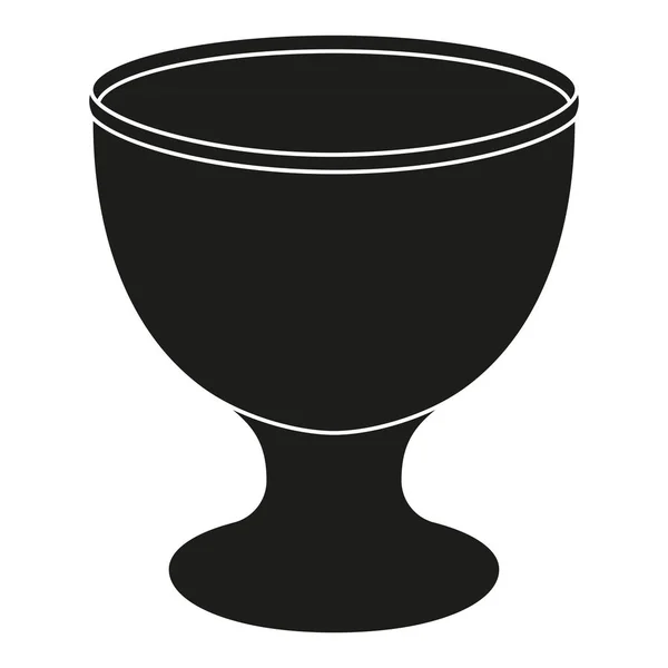 Black and white empty egg cup silhouette — Stock Vector