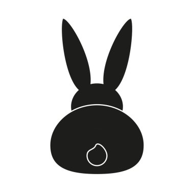 Siyah ve beyaz tavşan arka siluet