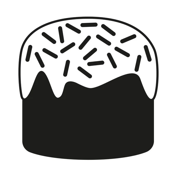 Silhueta de bolo de Páscoa tradicional preto e branco — Vetor de Stock
