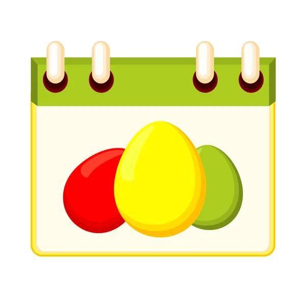 Colorido calendario de Pascua de dibujos animados — Vector de stock