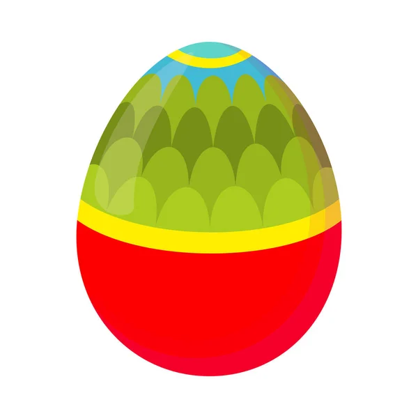 Colorido huevo de Pascua de dibujos animados con patrón — Vector de stock