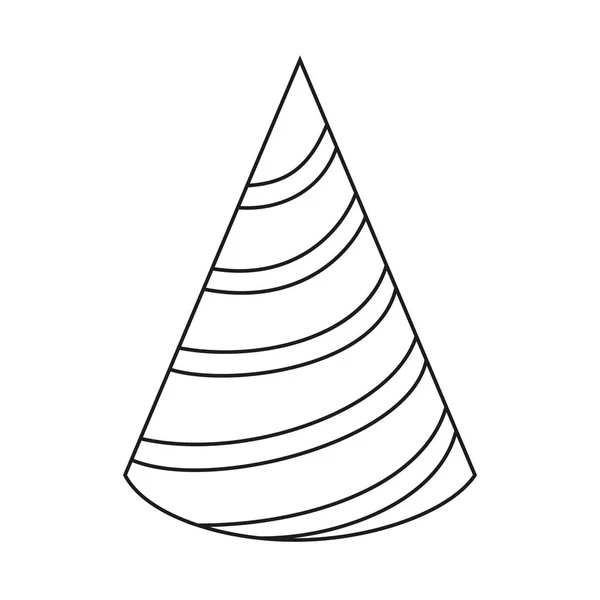 Chapeau de fête rayé noir et blanc Line art — Image vectorielle