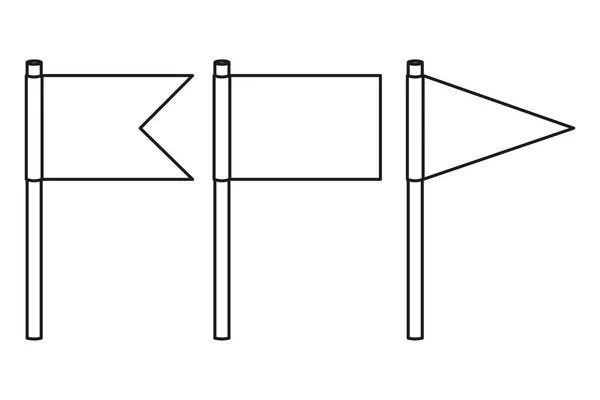 Набір прапорів лінії мистецтва чорно-білих свят — стоковий вектор