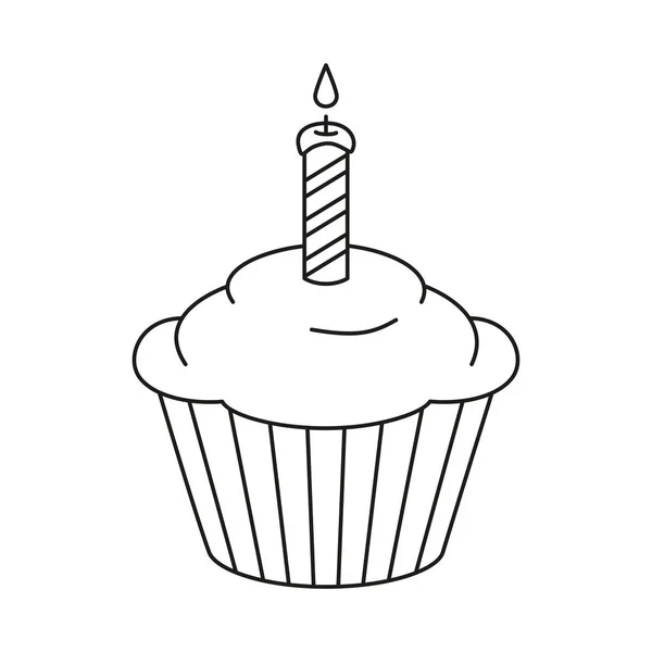 Černý a bílý dort s narozeninovou linkou — Stockový vektor