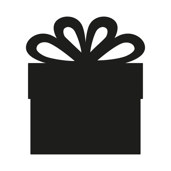 Silueta regalo de cumpleaños blanco y negro — Vector de stock