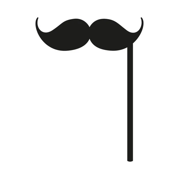 Svart och vitt Party mustasch Silhouette — Stock vektor
