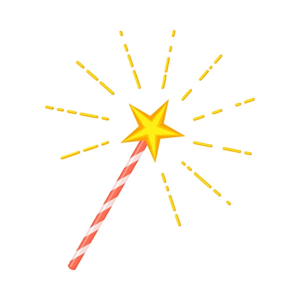 Baguette magique étoile dessin animé coloré — Image vectorielle