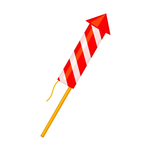 Färgglada tecknade tunna fyrverkeri raket — Stock vektor